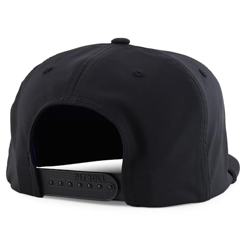 Trendy Apparel Shop 5 Panel Hybrid Perforated Rope Flatbill Snapback Cap - color: Black