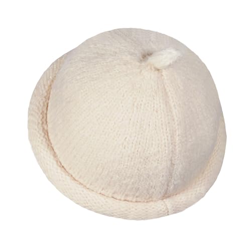Croogo Brimless Hats Winter Watch Cap No Visor Knit Beanie Sailor Fisherman Docker Cap - color: Cream