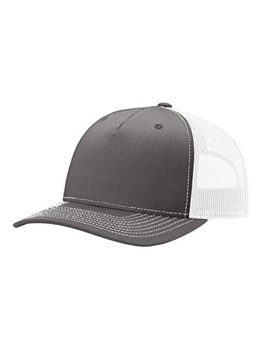 Printed Five-Panel Trucker Hat by Cotton Paperie - color: Charcoal/ White