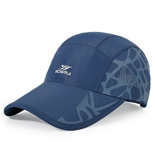 Running Hat Mesh Quick Dry Hat Baseball Cap for Women Men - color: Navy Blue
