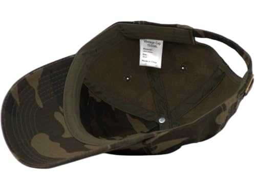 TSSGBL Unstructured Distressed Baseabll Cap Cotton Soft Dad Hat Adjustable Low Profile Headwear Ball Caps for Women Men - color: Distressed Camo, size: Medium-Large