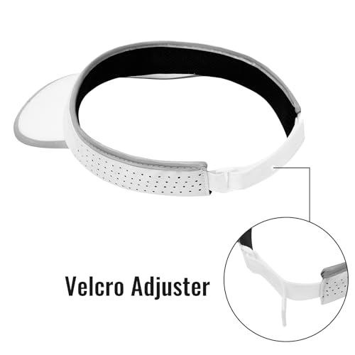 Women's Sun Visor Hat - Foldable Golf Hats Adjustable Quick Dry Running Tennis Cap, UV Protection Beach Hat for Women - color: White