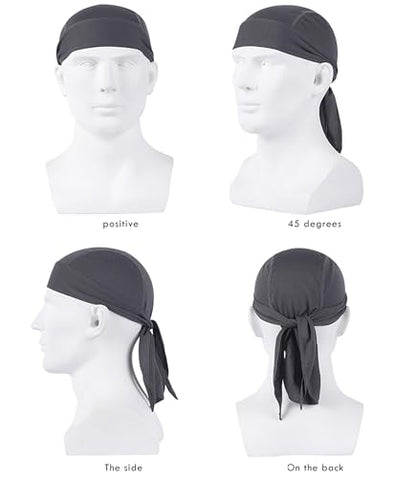 Sweat Wicking Doo Rag - Dew Rag Cooling Helmet Liner - Breathable Helmet Do Rag for Men and Women - color: Navyblue