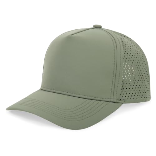 5 Panel Baseball Cap Quick Dry Mesh Snapback Hat for Women Men - color: Sagegreen