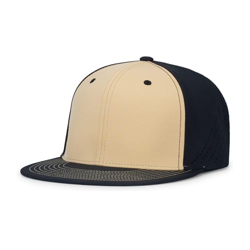Pacific Headwear Unisex-Adult Pacific Headwear Premium Lightweight Perforated Pacflex Cap Powered By Coolcore® - color: Vegas/Black/Black, size: X-Small