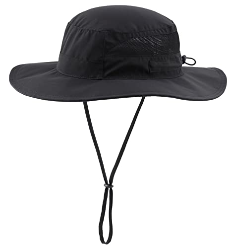 Connectyle Toddler Kids Sun Hat UPF 50+ UV Protection - Boys & Girls Wide Brim Bucket Hats for Outdoor Summer, Ages 2-6 - color: Black, size: 2-4T