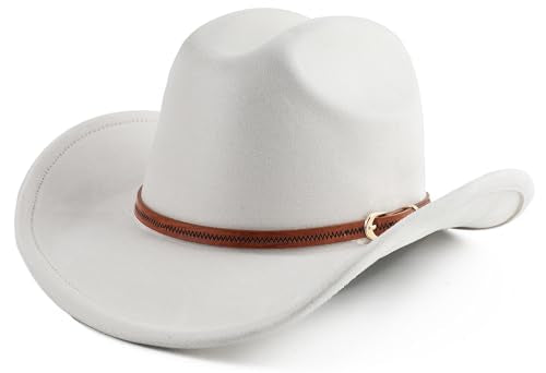 Pro Celia Cowboy Hat for Women and Men Wide Brim Western Cowgirl Hat - color: Ivory