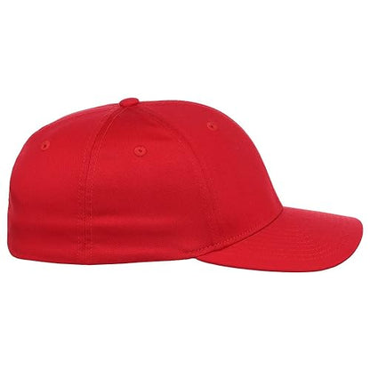 Lids Blank All Star Classic Structured Stretch Fitted Baseball Cap – Curved Bill Hat for Men and Women - color: Red, size: Small-Medium