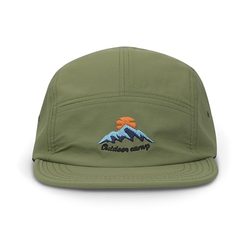 Clakllie Quick Dry 5 Panel Hats for Men Unstructured Flat Brim Baseball Cap - color: Cdus-dfb3-green