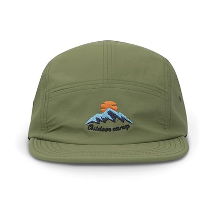 Clakllie Quick Dry 5 Panel Hats for Men Unstructured Flat Brim Baseball Cap - color: Cdus-dfb3-green