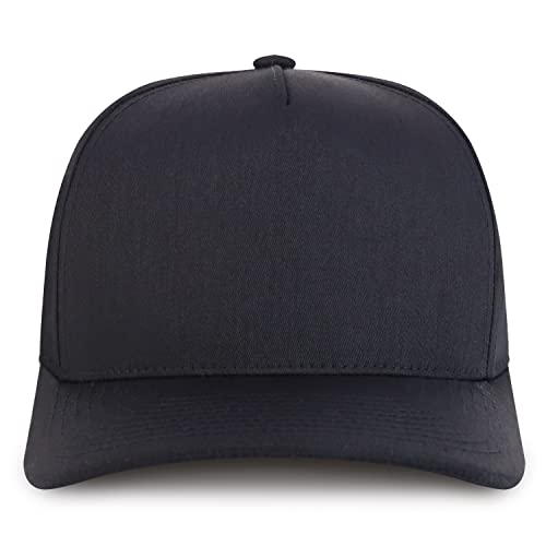 Trendy Apparel Shop Premium High Crown Cotton 5 Panel Pro Style Cap - color: Black