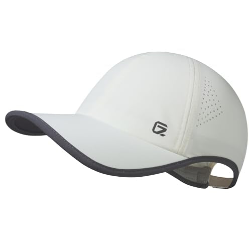 GADIEMKENSD Performance Running Hat, Stretchy Fabric with Vented Mesh for Outdoor Workouts - color: Off White /2.0