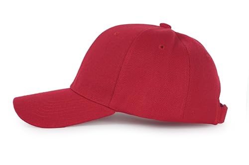 Edoneery Baseball Cap for Men and Women, Low Profile Washed Cotton Dad Hat - color: Red