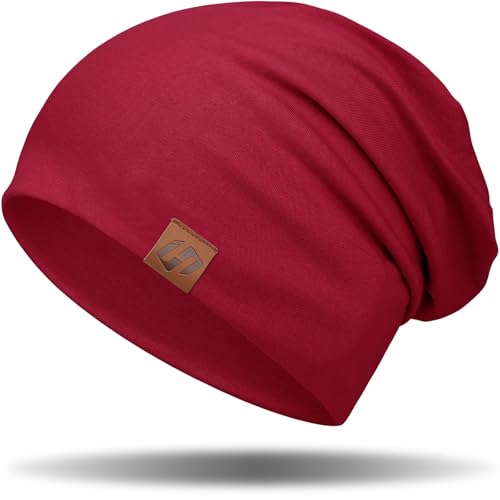 Beanie Cotton Soft and Skin Friendly Unisex Beanie Hat Beanies Hats Men Slouchy Beanie Hats for Women - color: Red