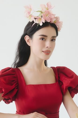 Coucoland Flower Fascinators for Women - Tea Party Floral Headband Church Kentucky Cocktail Derby Hats for Wedding Costume - color: Pink