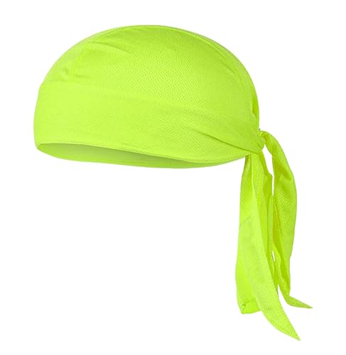 Sweat Wicking Doo Rag - Dew Rag Cooling Helmet Liner - Breathable Helmet Do Rag for Men and Women - color: Fluorescentgreen