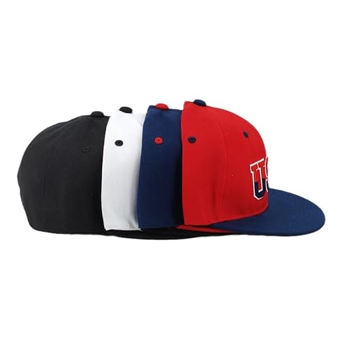 American Flag Baseball Caps Embroiderred USA Flag Patriotic Dad Hat Adjustable Trucker Hats for Men Women - color: Red Flat Brim Usa Cap