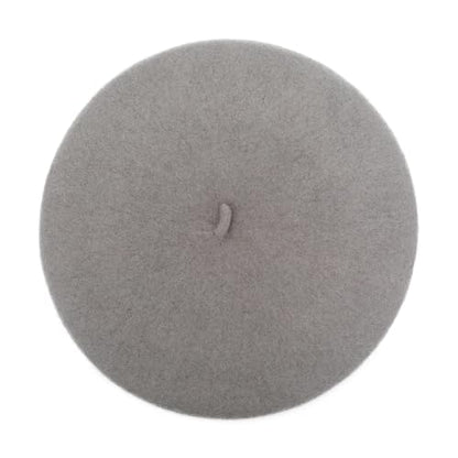 ZLYC Wool French Beret Hat Solid Color Classic Artist Cap for Women - color: Gray