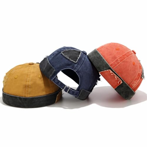 Men Dome Brimless Hats Sailor Docker Beanie Cap Hip Hop Skull Caps - color: Denim Blue