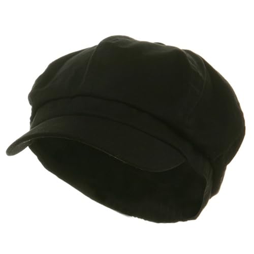 e4Hats.com Cotton Elastic Newsboy Cap - color: Black, size: X-Large-XX-Large
