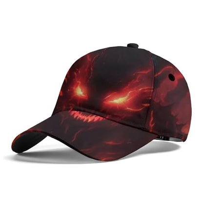 Lightweight Sweat Wicking All Over Print Baseball Cap Bold Graphic Sports Cap for Running, Gym - color: Evil Dragon