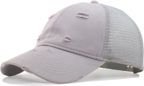 Comfy Soft Vintage Washed Trucker Baseball Cap - Women Men Unstructured Dad Hat | Snapback | Soft Crown | Soft Mesh - color: Distresssed Grey, size: One Size
