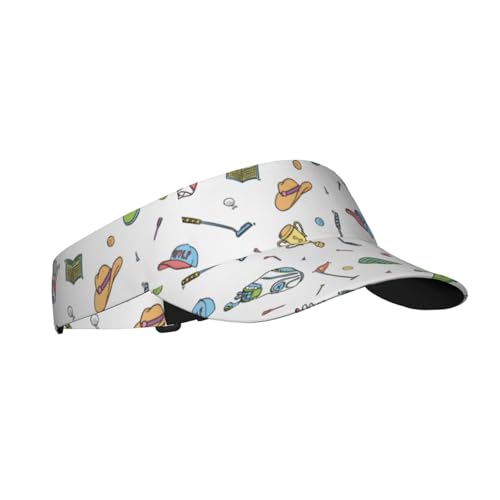 Sports Sun Visor Hats Adjustable Men Women Lightweight Packable Cooling Empty Top Visor Hat for Running, Tennis, Golf - color: Golf Sports, size: 1-2