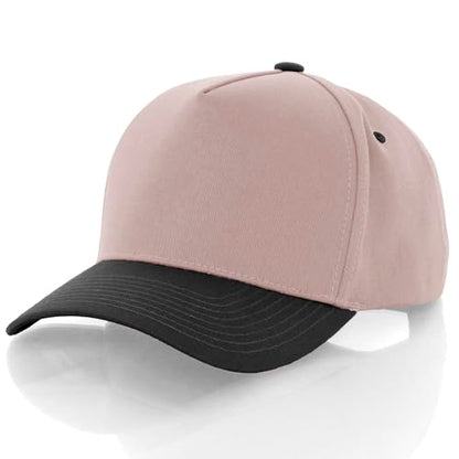 Daxton Men Original Trucker Hat Cotton Twill with Adjustable Snapback 5 Panel A-Frame Cap - color: 2 Pack - All Black, Clay Black