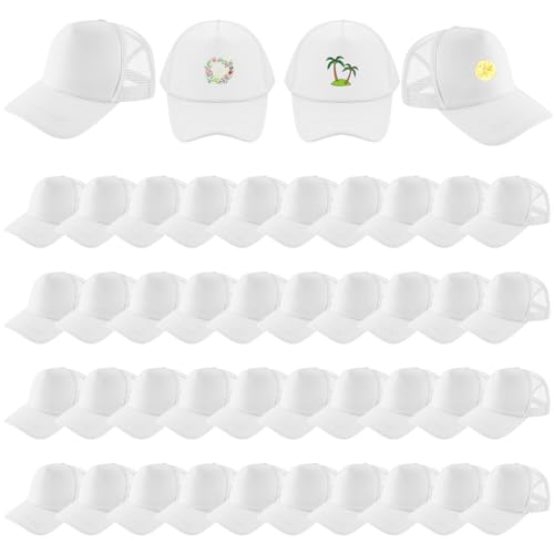 Hercicy 40 Pack Blank Trucker Hat Bulk - color: White