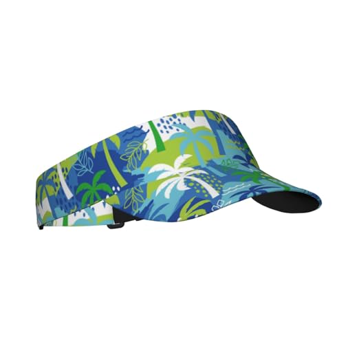 Sports Sun Visor Hats Adjustable Men Women Lightweight Packable Cooling Empty Top Visor Hat for Running, Tennis, Golf - color: Palm