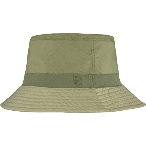 Fjällräven Reversible Bucket Hat - Reversible Design, Flexible Brim, Lightweight Fabric - Hiking, Travel - color: Sand Stone-light Olive, size: Small-Medium
