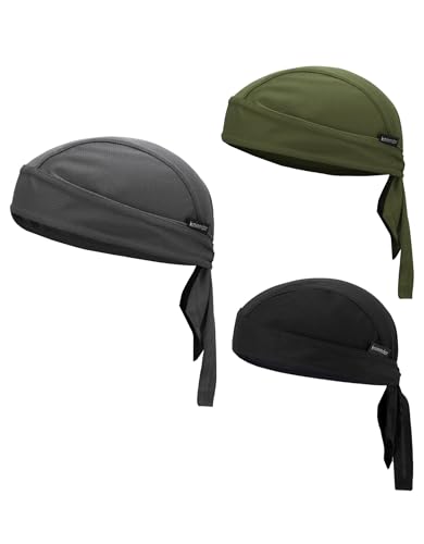 Do Rags Cycling Caps Helmet Liner Doo Rag Motorcycle Bandana Hat Sweat Liner Skull Caps Dew Rags for Men and Women - color: Plain Set-1