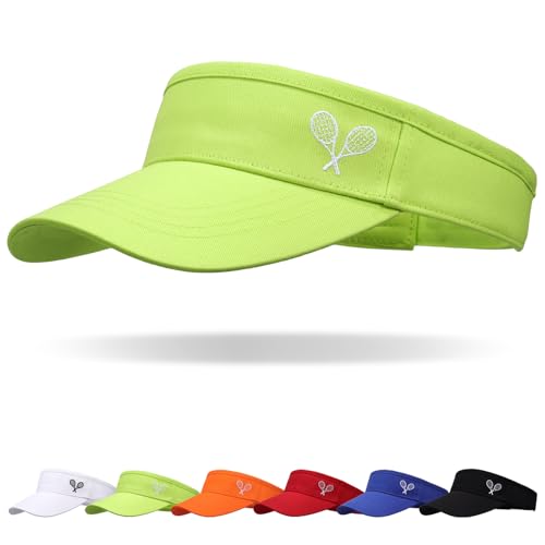 WILLPORT Kids Adjustable Cotton Visor Sun Hat,6-12Y - color: Lime Green