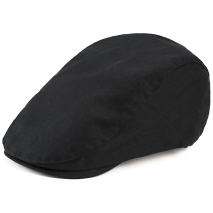Classic Solid Flat Cap Newsboy Hats for Men Retro Cabbie Driving Adjustable - color: C01 Black With Mesh Lining