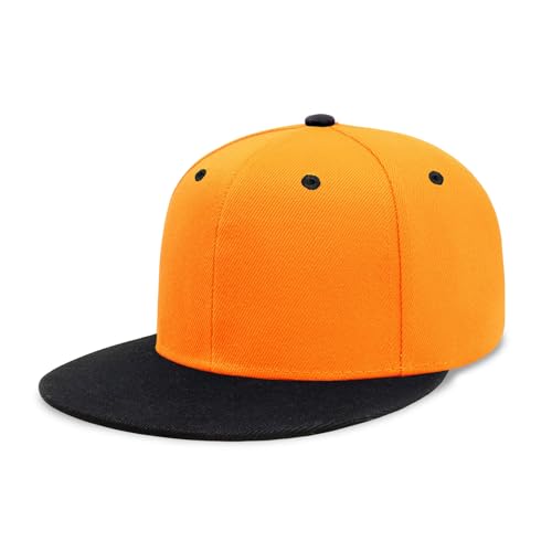 CHOK.LIDS Classic Snapback Flat Bill Hat Blank Adjustable Baseball Cap - color: Gold/Black
