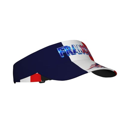 Adjustable Sun Visor Hats, Lightweight Open-Top Sports Visors - color: France