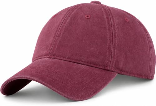 Vintage Washed Cotton Baseball Caps Men Women Adjustable Unstructured Low Profile Dad Hat - color: 1p-wine