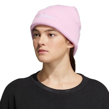 adidas Women's Script Fold Beanie - color: Orchid Fusion Purple/White, size: One Size