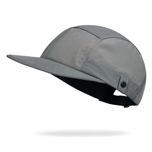 Croogo 5 Panel Running Hat Quick Dry Baseball Cap Sun UV Sports Outdoor Cap - color: M-wbqsg1-gray