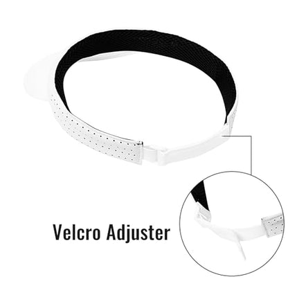 Women's Sun Visor Hat - Foldable Golf Hats Adjustable Quick Dry Running Tennis Cap, UV Protection Beach Hat for Women - color: Solid White