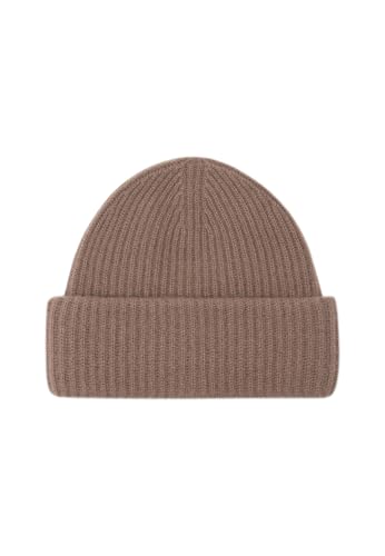 Style Republic Women’s Chunky Knit Beanie, 100% Pure Cashmere Cap, Soft & Stretchy, Warm Hat for Autumn, Winter, Spring - color: Mocha