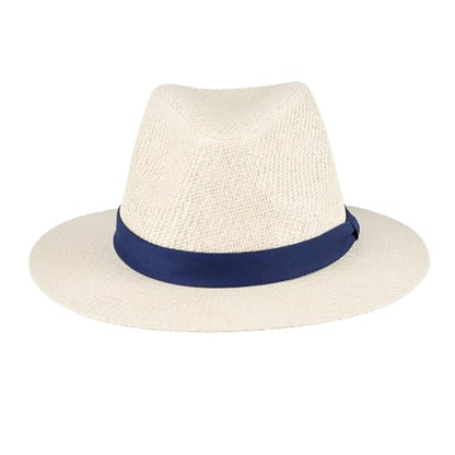 Dockers Men's Straw Fedora and Panama Hat - color: Navy Band, size: Large-X-Large