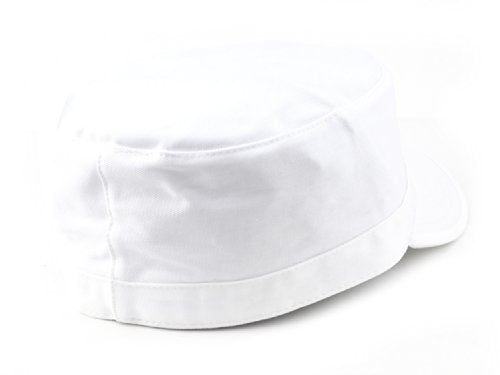 NYFASHION101 Fashionable Solid Color Unisex Fitted Army Military Cadet Cap - color: White, size: Small