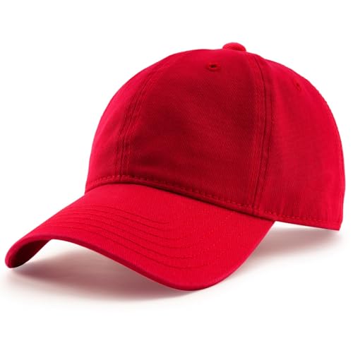 FURTALK Unisex Vintage Unstructured Baseball Cap Washed Cotton Dad Hat - color: Red, size: Medium-Large