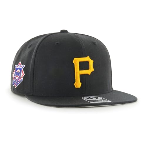 47 MLB Sure Shot Captain Hat Adjustable Structured 6-Panel Snapback Hat Cap, Adult One Size Fits All - color: Pittsburgh Pirates