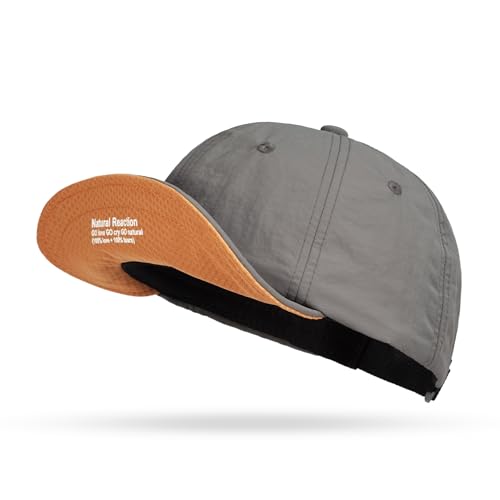 CLAPE Color-Block Short Brim Cap, Quick Dry Lightweight Outdoor Hat - color: Bs26sb08-darkgray&orange
