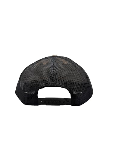 Ashen Fane Faux Suede Polyester Blend 5 Panel Classic Flat or Round Visor Adjustable Snapback Mesh Back Trucker Hat - color: Flat - Off-white