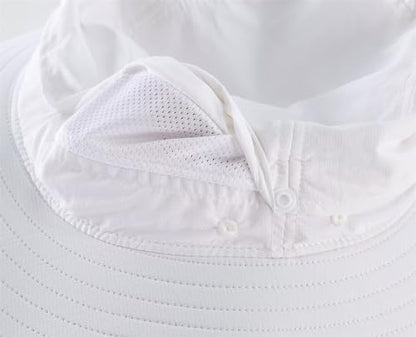 Connectyle Sun Hat for Men Women Outdoor UV Protection Safari Hat for Fishing Hiking Gardening Breathable Cowboy Hat UPF50 - color: White