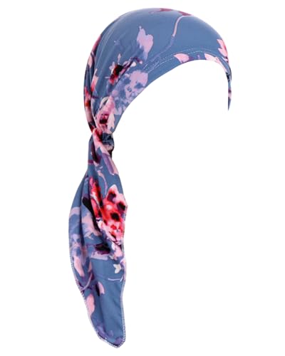 Chemo Headwear for Women Pre-Tied Head Scarf Coverings Scarves - color: Blue