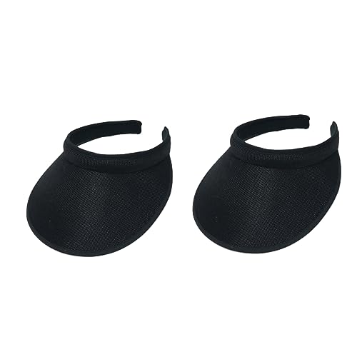 Cloth Covered Slip-On Visor for Women, Adjustable Cap Sports Sun Visors for Men - color: Black/Black